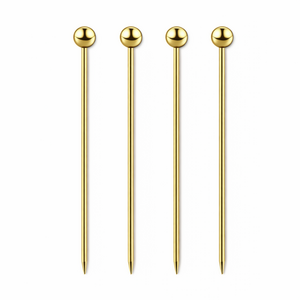 Set mit 4 Luxus-Cocktailspießen Gold – Tapas-Spieße – Edelstahl