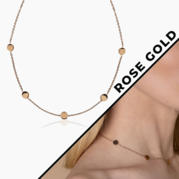 Kort kæde med plader • guld / rosa guld / sølv • justerbar / vandtæt / allergivenlig