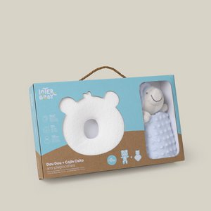SET PLAGIOCEPHALIA KISSEN + DOUDOU - BLAU