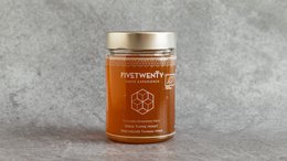 "Bio Thyme Honey from Crete, 420gr. A rich, golden honey with a distinctive thyme flavor, sourced from the pristine island of Crete."