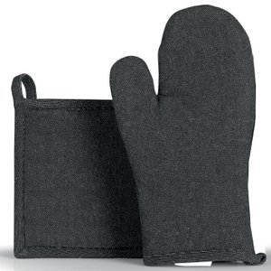 Ofenhandschuh/Topflappen-Set Davis Black 15 x 30