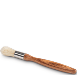 Wooden cleaning brush with natural bristles for coffee grinders and portafilters. Designed for easy cleaning and maintenance of coffee equipment.