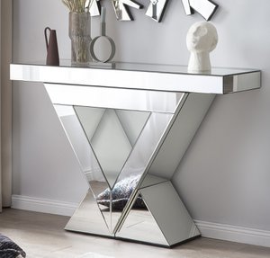 MDF console table with mirrored glass
