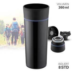 Thermo mug vacuum black 360 ml