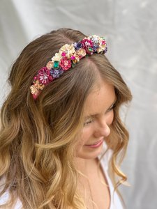 Haarreif Blumen Pink