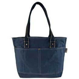 Domelo women's waxed canvas shopper. Water-resistant handbag. Vegan shoulder bag. Monochrome women's bag suitable for A4