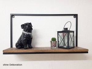 Boekenplank wandplank boekenkast 75 x 40 x 20 cm Liverpool metalen frame zwart mat