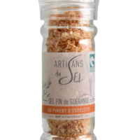 Ende von Guérande SEL in Pfeffer von Espelette AOP - wiederaufladbares Moulin 80G - Handwerker von Salz