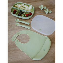 Siliconenlepel en vork van Olive Green