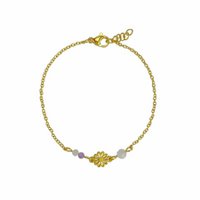 Bracelet Gemstones & Flowers - Gold