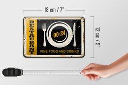 Tin Sign Retro 18x12cm Restaurant Food Fine Food Drinks Decoration