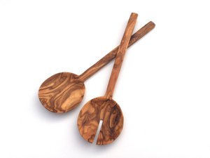 Salatbesteck 2-tlg. New York flach & leicht 26 cm aus Olivenholz