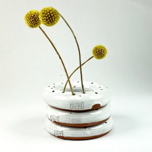 Keramische donut | Ikebana | Gedroogde bloemen | Donut | Klei | Handgemaakt