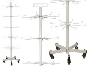 Bodendisplay. Drehständer, 5 Ebenen und 8 Haken