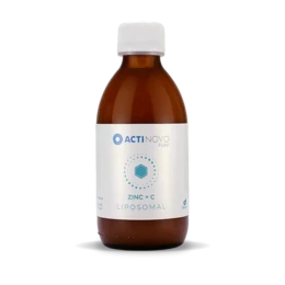 Liposomal Zinc + Vitamin C | PURE - A dietary supplement containing liposomal zinc and vitamin C in a glass bottle.