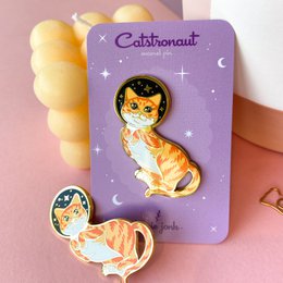 Catstronaut | Gold plated | Hard Enamel Pin | Pin Brooche