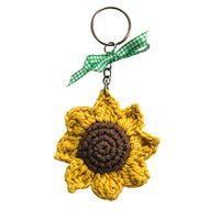 Luna-Leena keychain sunflower yellow - bag charm - organic cotton - hand crochet in Nepal