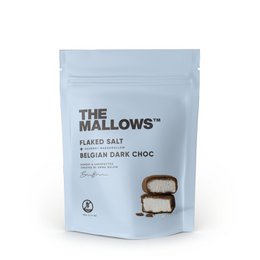 Organic marshmallows with dark chocolate and Maldon sea salt. Soft, fluffy texture with a rich chocolate coating and a hint of sea salt.