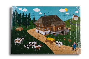 Puzzle frame puzzle Black Forest | Educational game for children aged 3 and over | Schwarzwaldhof Farm (80 pieces)