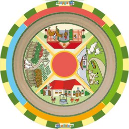 Peonza Farm Panorama para niños, con sonido y elementos móviles, Ø 19 cm