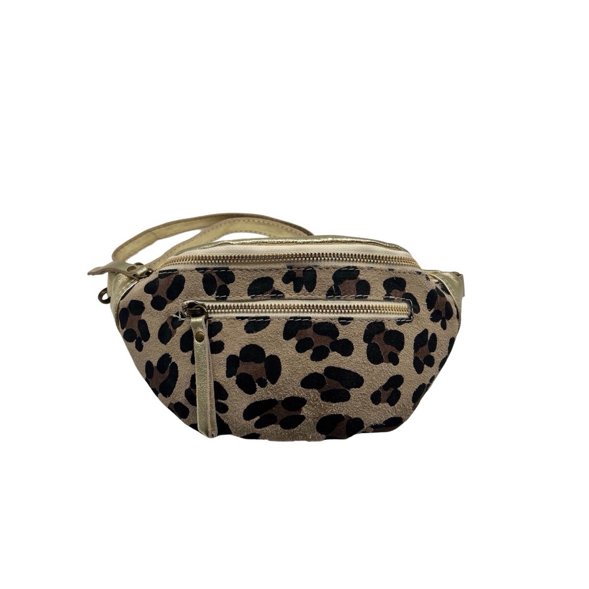 Marsupio in pelle leopardata con 2 cerniere