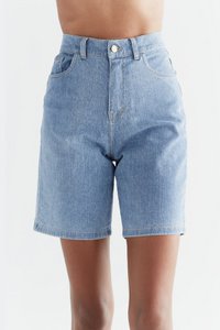 WA3020-352 | Women's Denim Shorts - Light Slate Blue