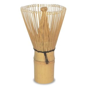 Matcha bezem Chasen 100 borstelharen bamboe wit/paars