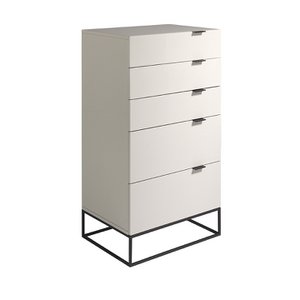 Chiffonier in Pearl Grey hout en zwart staal