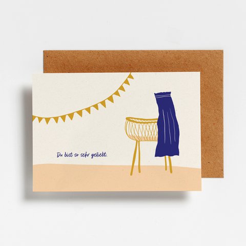 POSTCARD_DU BIST SO SEHR GELIEBT BLAU