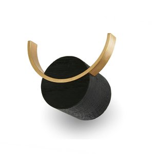 Wall hook DEER, black, brass
