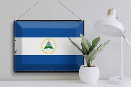 Tin Sign Flag Nicaragua 40x30cm Retro Flag Nicaragua