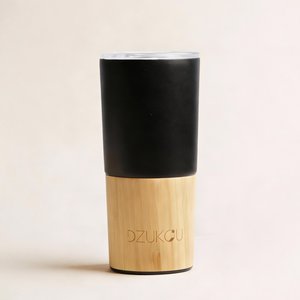 Isolierte Kaffeetasse aus Edelstahl mit Bambus – 470 ml