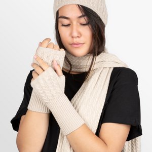 ROXANE - Small braided sleeves in cashmere blend