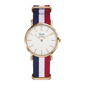 Watch The Woman Resistant Blue Bracelet/White/Red Golden Pink