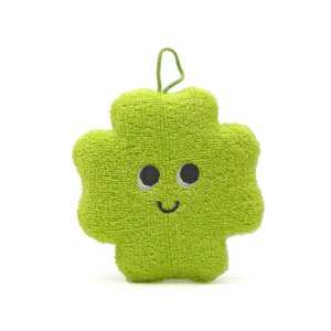Kitchen sponge clover leaf green 11.5x11.5x2cm