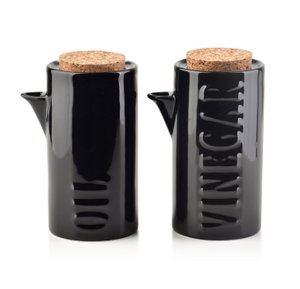 MODERN LIFE Olijfolie en azijn inhoud 2x0,2L zwart