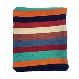 Funda de Cojín Naranja Chocante Tejido a Mano Kilim