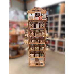  Tall wooden shelving unit with multiple compartments and storage spaces, suitable for displaying and organizing various items.