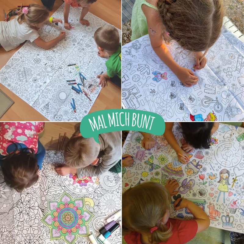 Ausmal-Tischdecke aus Papier - Motiv "Bibi & Tina"
