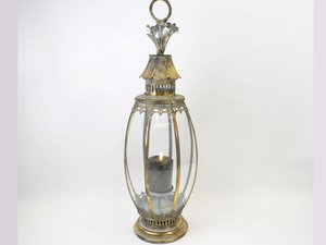 Laterne antik, H69,5xD21cm, antik-gold