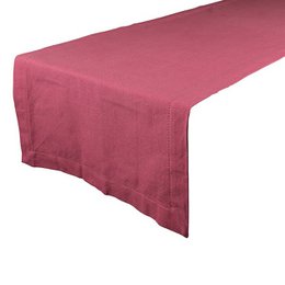 Dark pink linen table runner 50x140cm, rectangular, textured fabric, elegant home decor