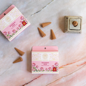 Bulgarische Rose | Natürliche Räucherkegel | Keine Holzkohle