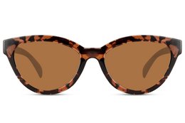 Tortoiseshell cat-eye sunglasses with brown tinted lenses, vintage style eyewear