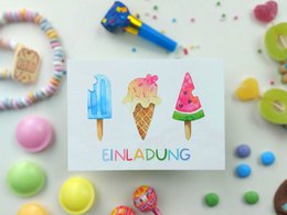 Ice Cream Birthday Party Invitation Cards for Girls and Boys, Ice Cream Invitation Cards for Kids to Fill Out with Envelopes for Ice Cream Birthday Party