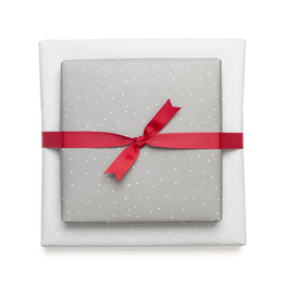 Lichtgrijs verpakking papier met punten - ideaal als inpakpapier voor bruiloft of voor geschenken voor geboorte of doop, neutraal inpakpapier