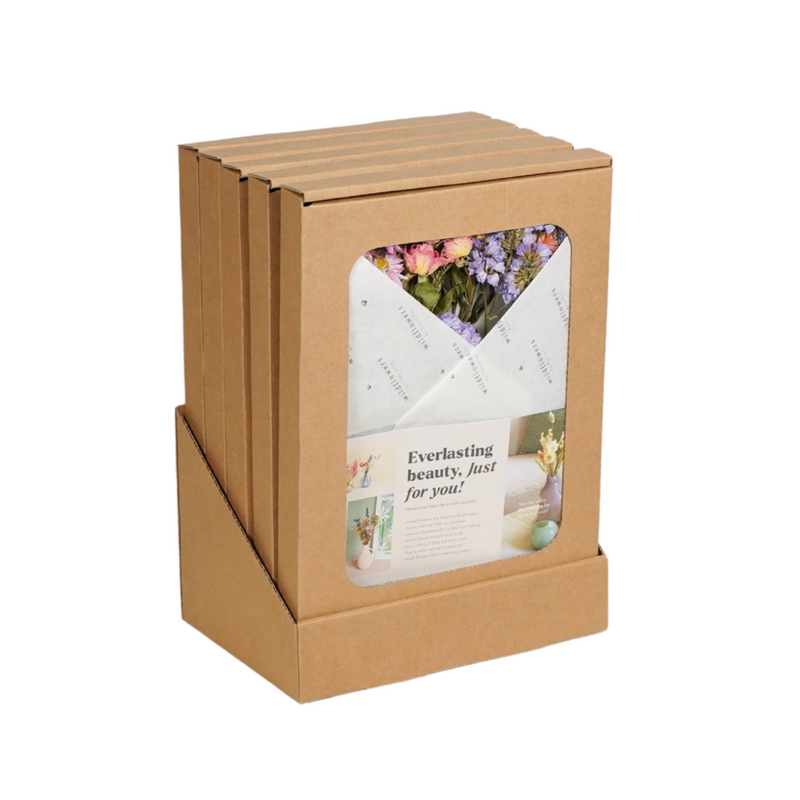 Geschenkdoos - Gedroogde Bloemen in Brievenbus - Roze