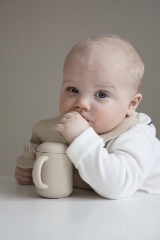 Sippy Cup in silicone - Beige ostrica