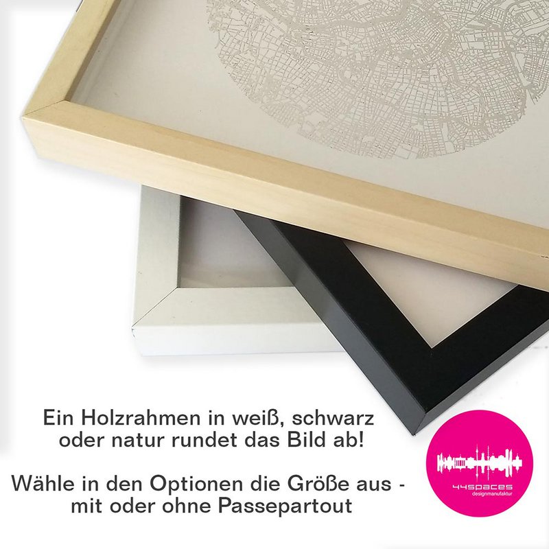 Heilbronn Black Map Rund