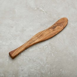  Olive wood spreader, natural wood grain, rustic style, smooth handle, butter knife, kitchen utensil