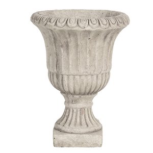 Blumenpot Ø 15x20 cm grauer brauner Steinblumenpot im Inneren